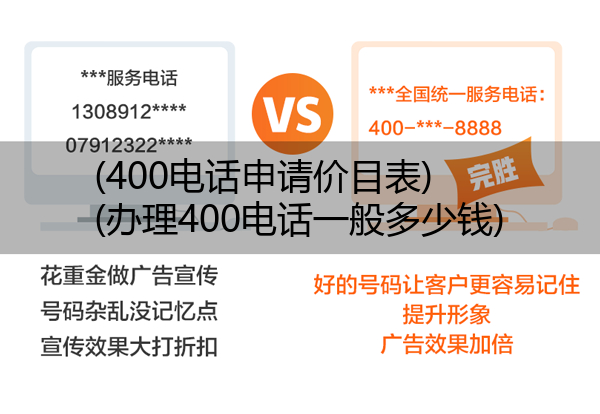 (400电话申请价目表)(办理400电话一般多少钱)