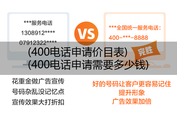 (400电话申请价目表)(400电话申请需要多少钱)