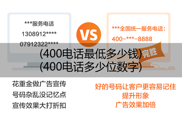 400电话最低多少钱,400电话多少位数字