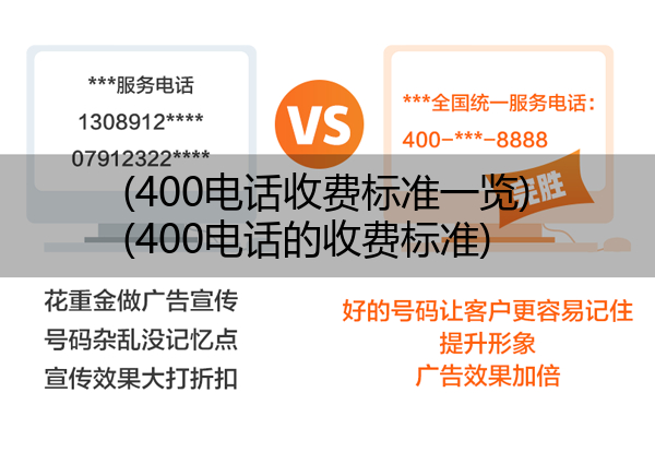 400电话收费标准一览,400电话的收费标准