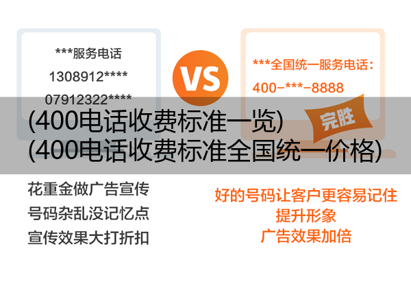 400电话收费标准一览,400电话收费标准全国统一价格