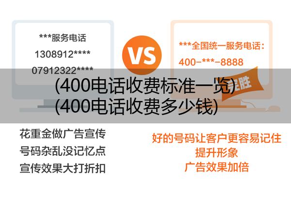 400电话收费标准一览,400电话收费多少钱